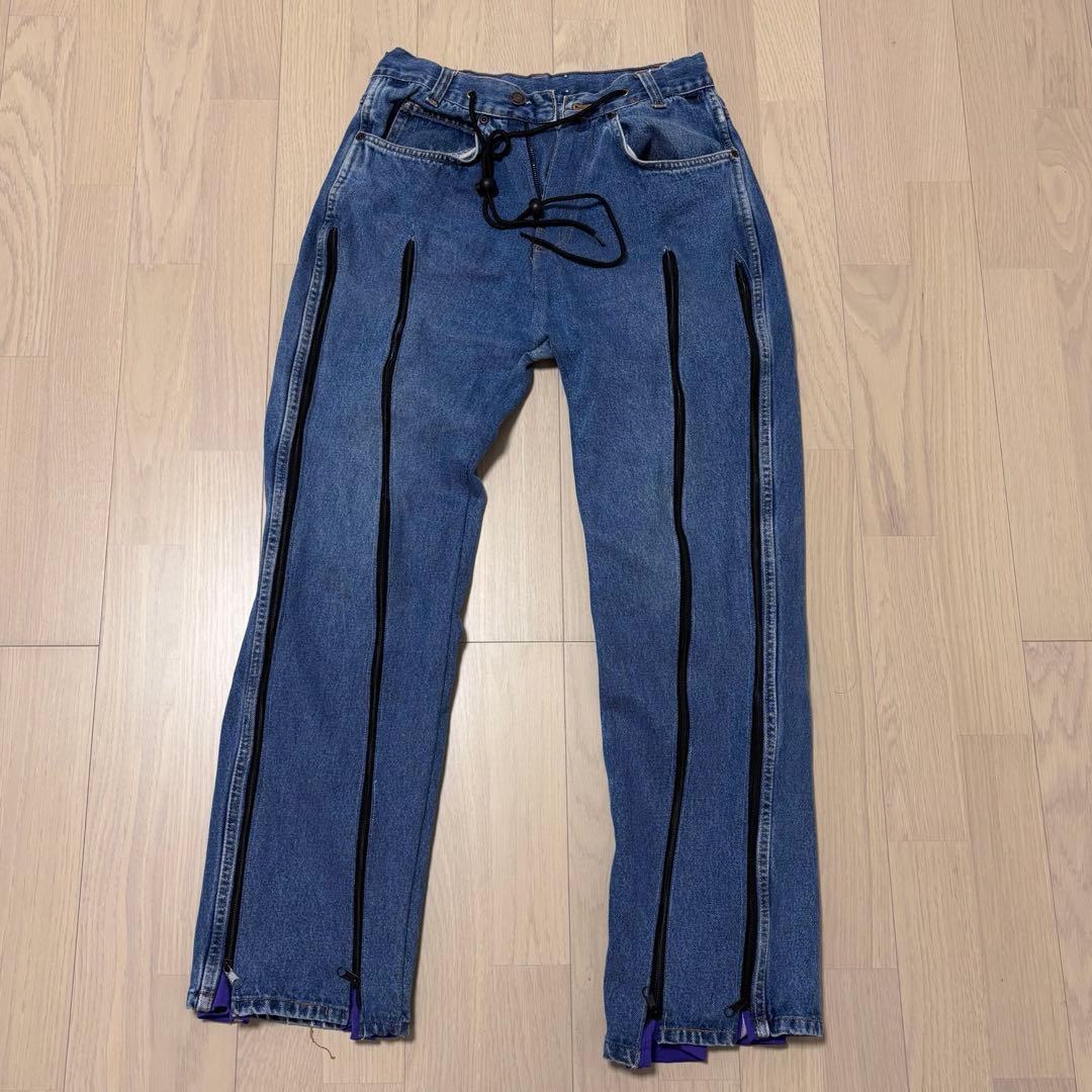 adidas リメイクデニム 紫 - メルカリ