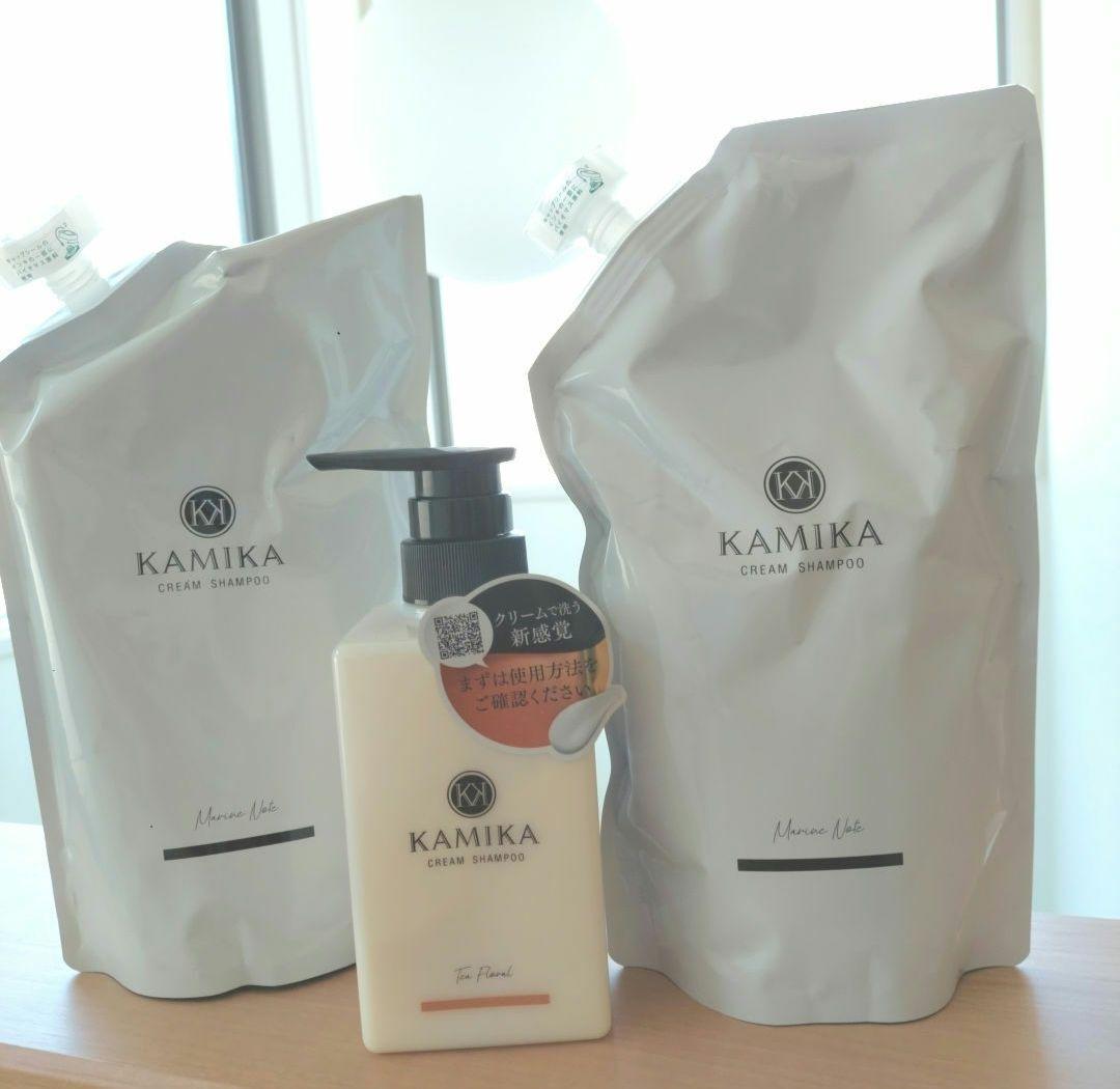 【新品未開封】KAMIKA クリームトリートメントシャンプー　ボトルと詰め替え