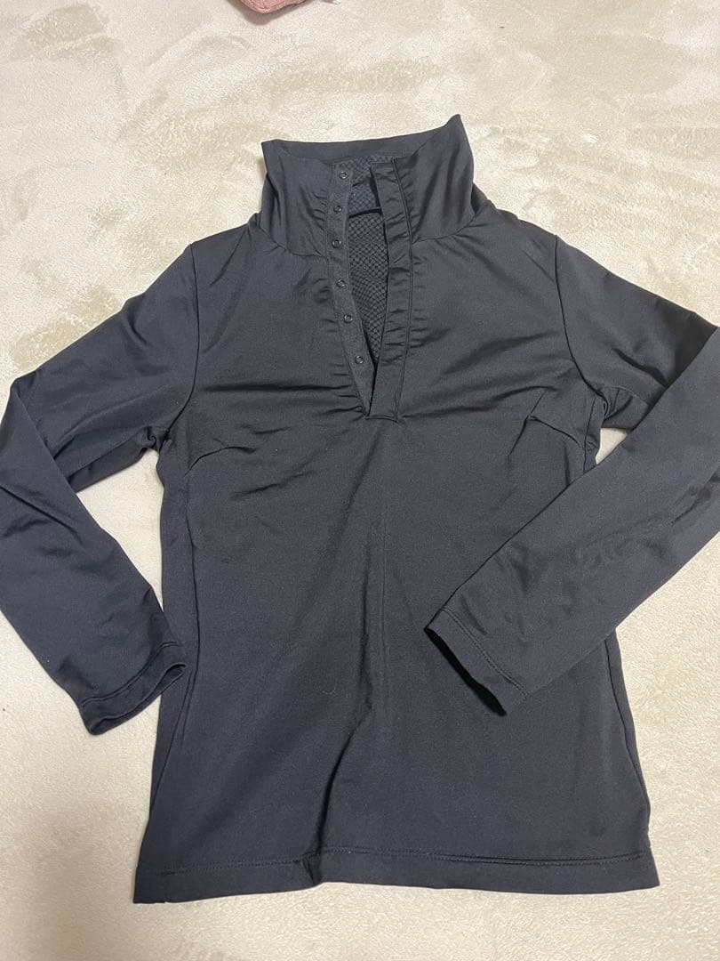 Tera wear オープンネックジップパーカー L ブラック