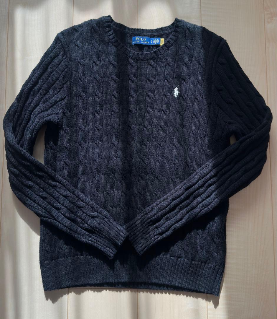 Polo Ralph Lauren ケーブルニットセーター L ブラック
