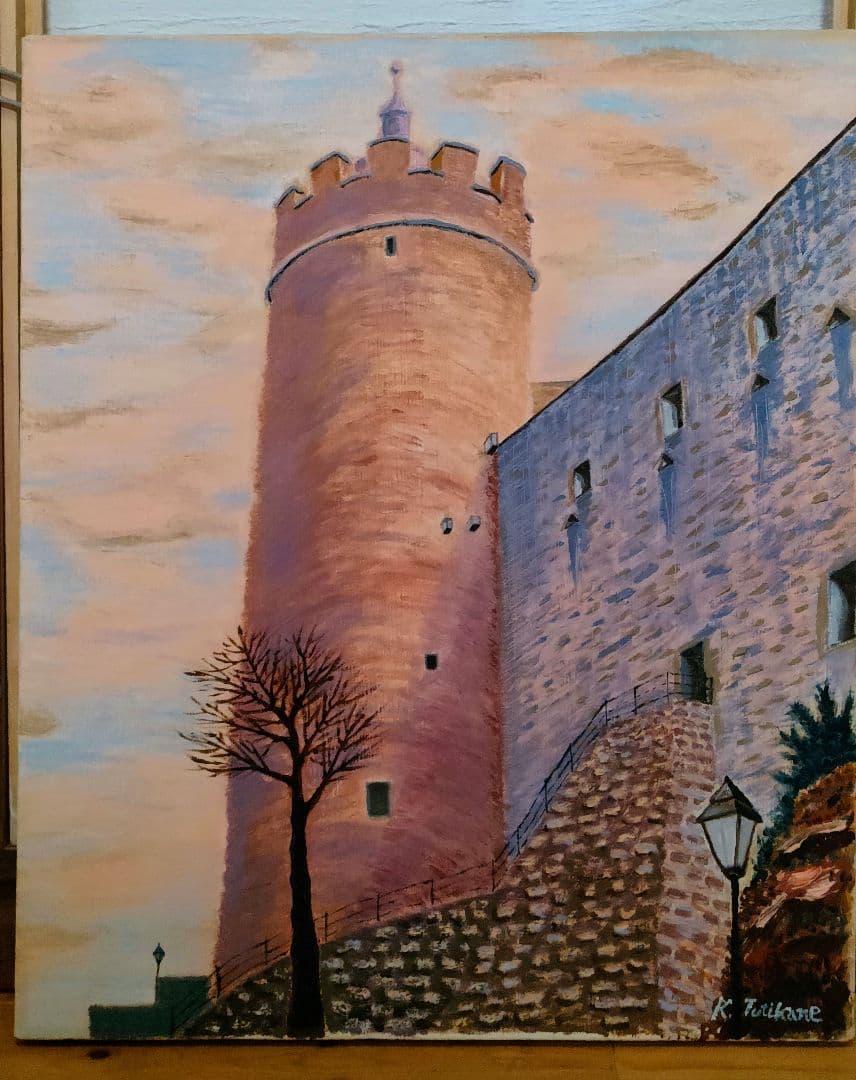 土金賢三 「古城」 油彩 F8 額装