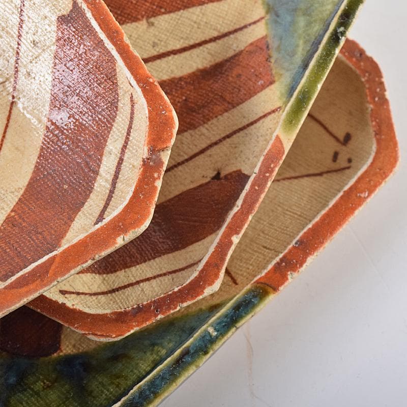 北大路魯山人作 星岡窯 織部焼 於里辺 小皿 五客 共箱 D R8587 - メルカリ