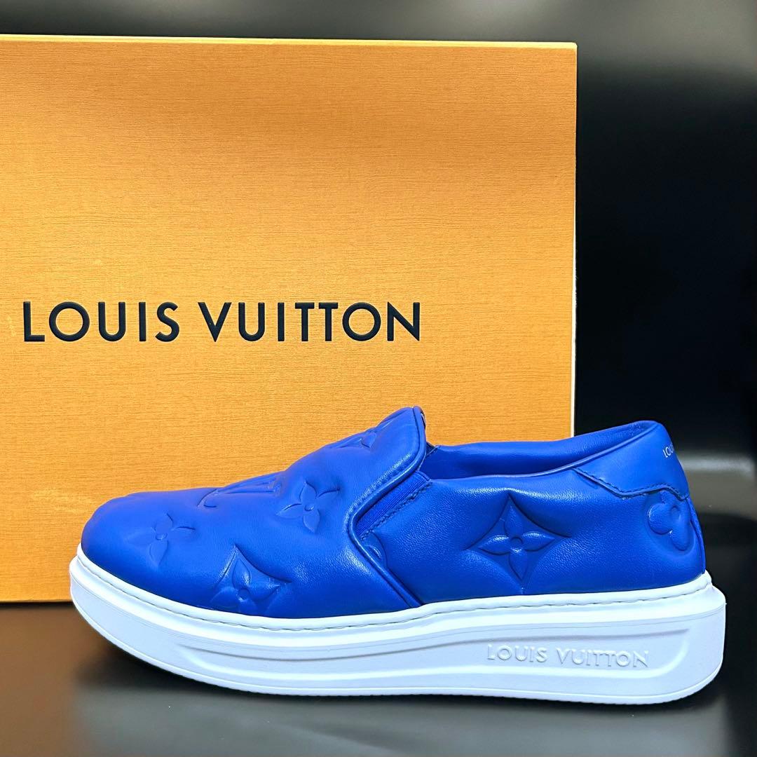 【新品】ルイヴィトン ビバリーヒルズ スニーカー モノグラム メンズ 青