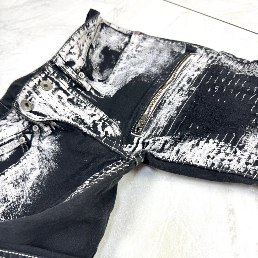 タグ付き LGB ルグランブルー ペイント スキニー ダメージ パンツ 25