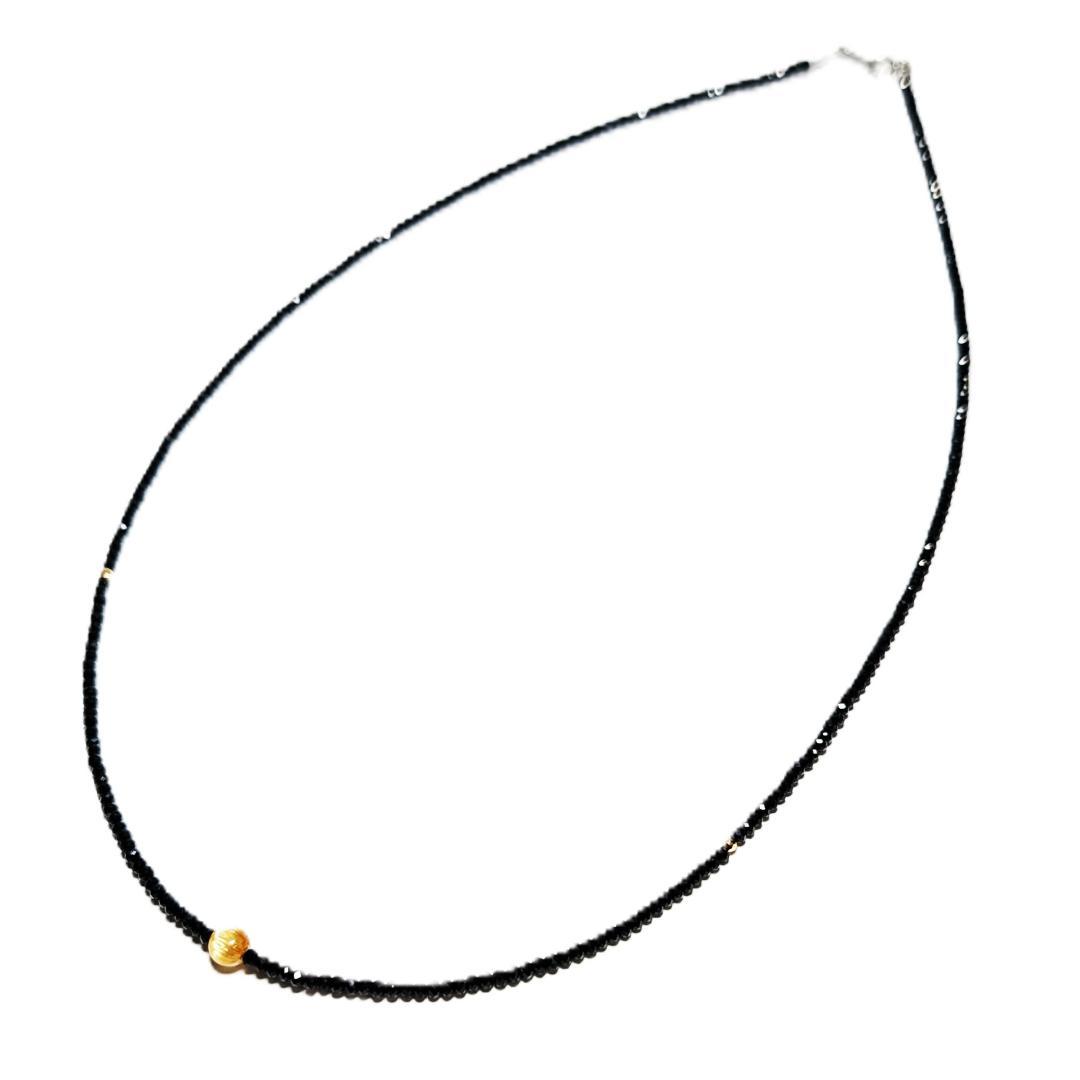 K18ゴールド タイチンルチル ブラックスピネル ネックレス プレゼント ギフト