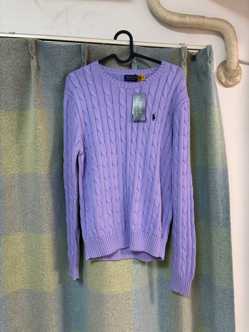 Polo Ralph Lauren ケーブルニットセーター US L ラベンダー