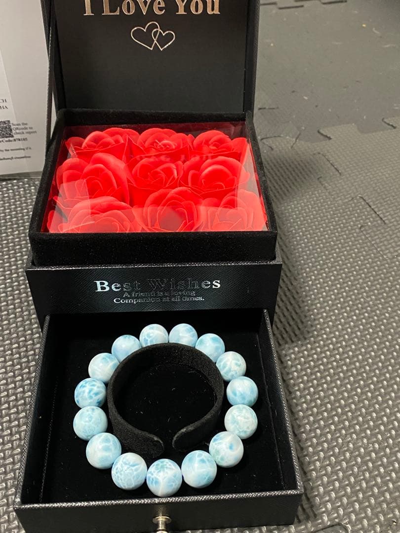 ラリマー ブレスレット 水色 天然石