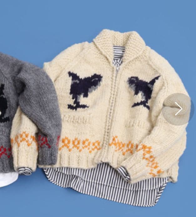 oyasumi様専用】PAR ICI シャチ柄 ニット カーディガン カウチン