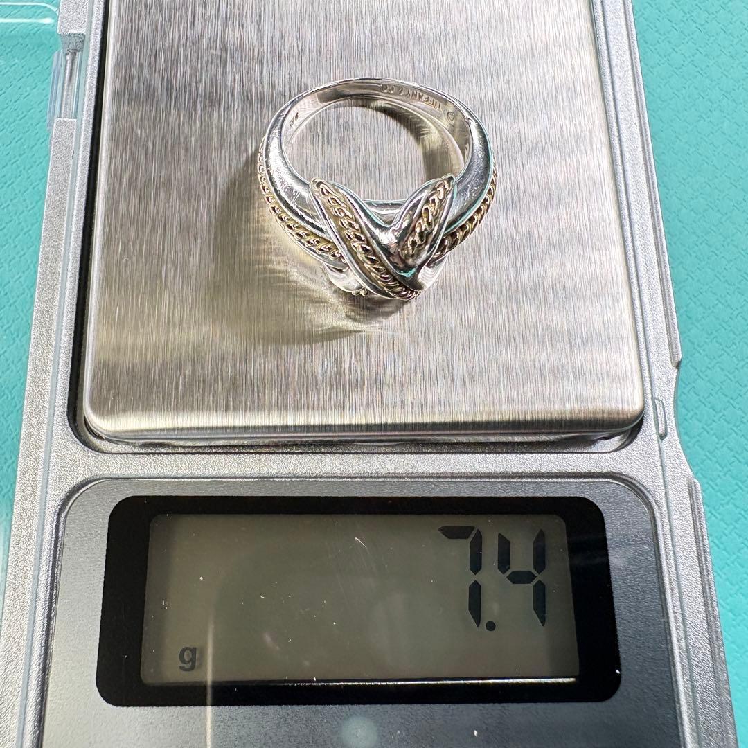 美品】約11号 ティファニー シグネチャークロス Au750 SV925コンビ