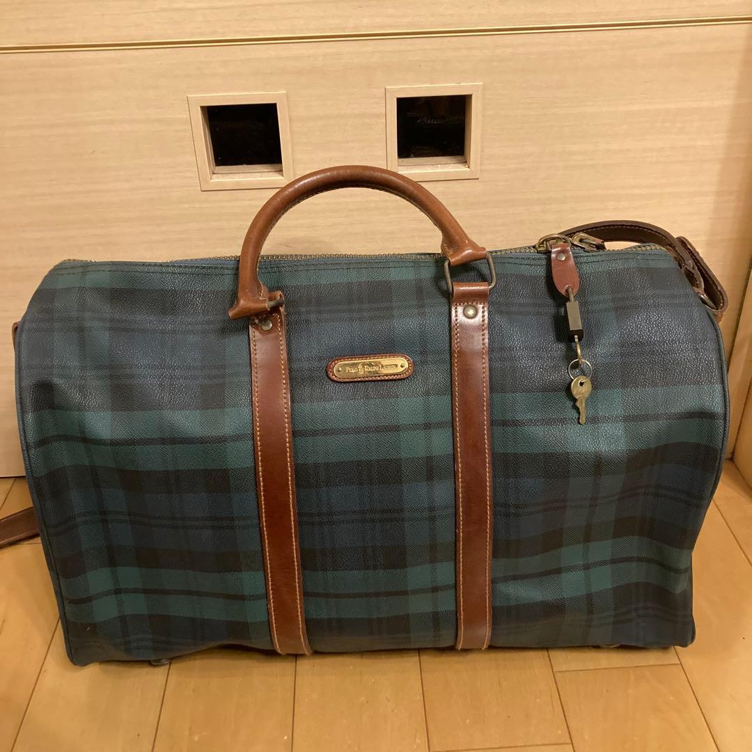 チェック柄ボストンバッグ