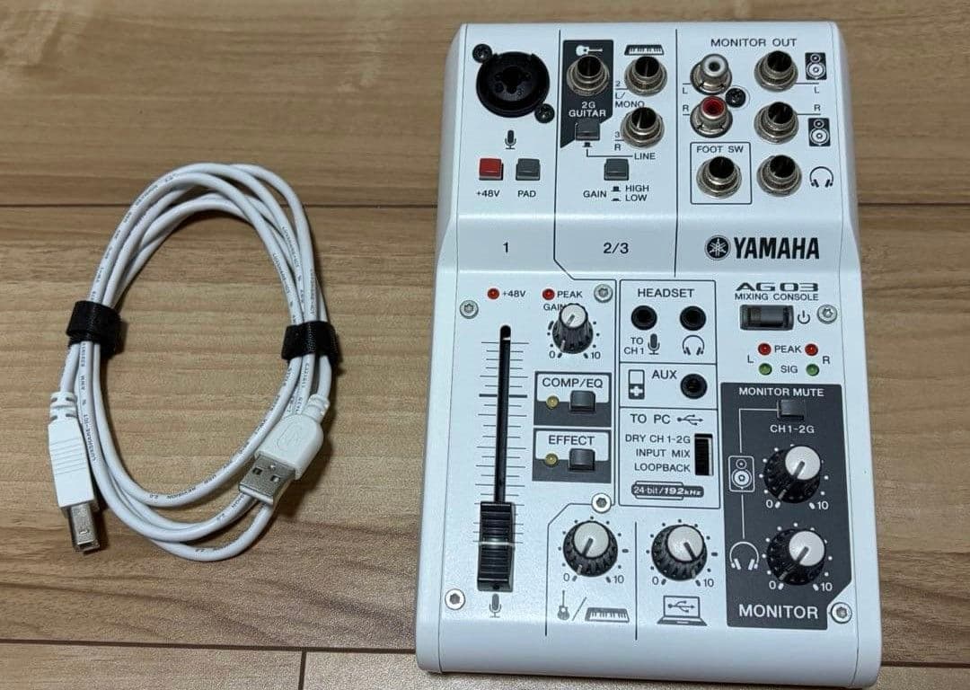 YAMAHAミキサー オーディオインターフェース AG03＋XLRケーブル YAMAHA AG03MK2 W + OYAIDE製高品質USBケーブルセット (ヤマハ)(USB