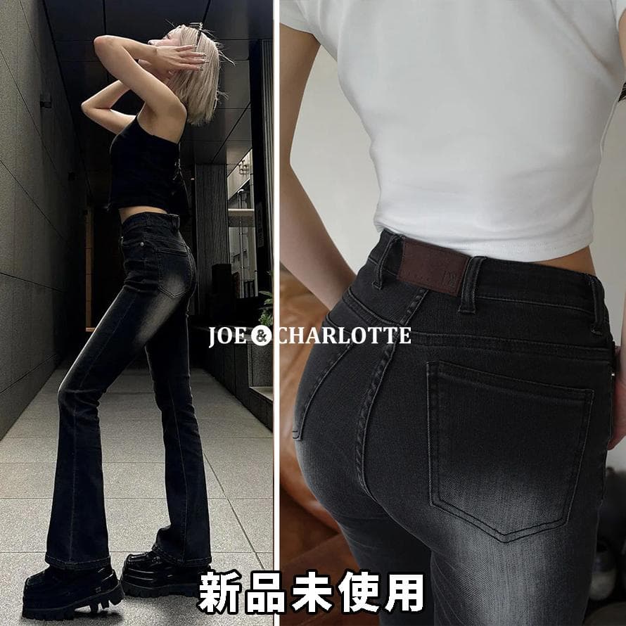 ダーリッチ darich ブラストフレアデニムパンツ ブラック BLK XS