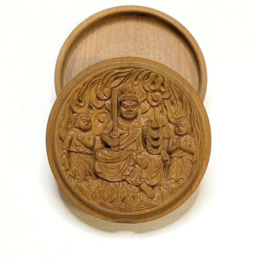 ゲリラセール・新品】 香合仏 不動明王 白檀 仏龕 懐中仏 不動三尊