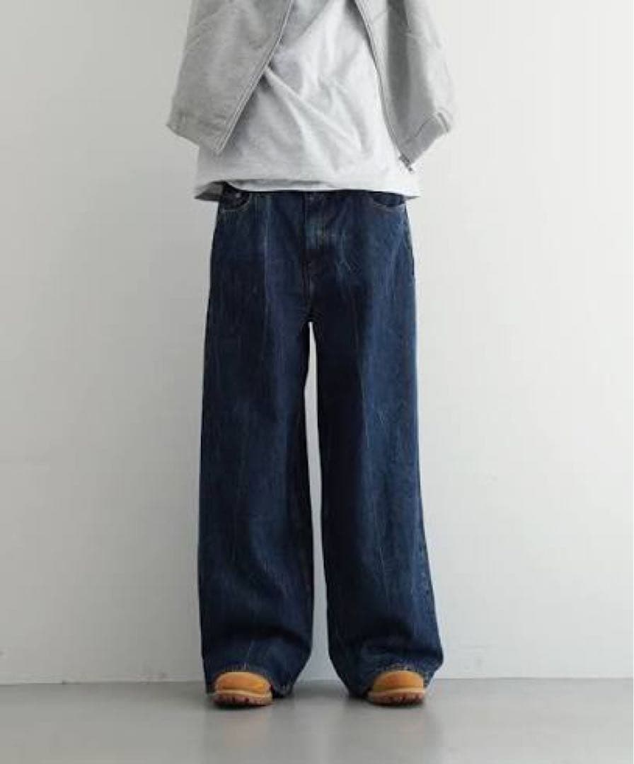 パンツ GANNI Crinkled Future Denim Marri