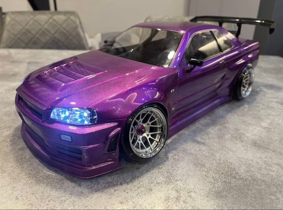 タミヤ ドリフト仕様GTR R34 RCボディ 1/10 ラジコン RC 1/10 電動RCカー NISSAN スカイラインGT-R (R32)(TT-02Dシャーシ