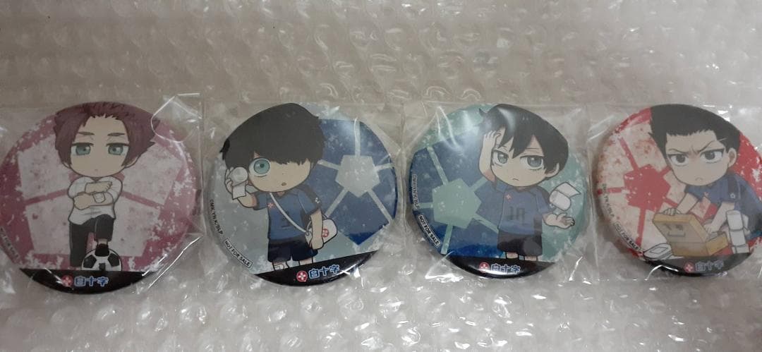 缶バッジ 4つ ブルーロック × 白十字 馬狼照英 ニ子一揮 糸師凛 糸師冴 ブルーロック だけ缶 糸師冴だけトレーディング缶バッジ vol.2 7個入り