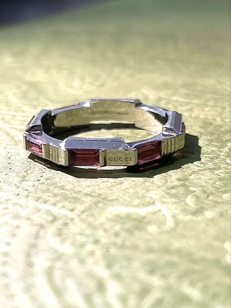 グッチ トルマリン リンク トゥラブリング ダイヤモンドK18ホワイトゴールド GUCCI（グッチ） リング トルマリン ダイヤ ダイヤモンド リンクトゥ