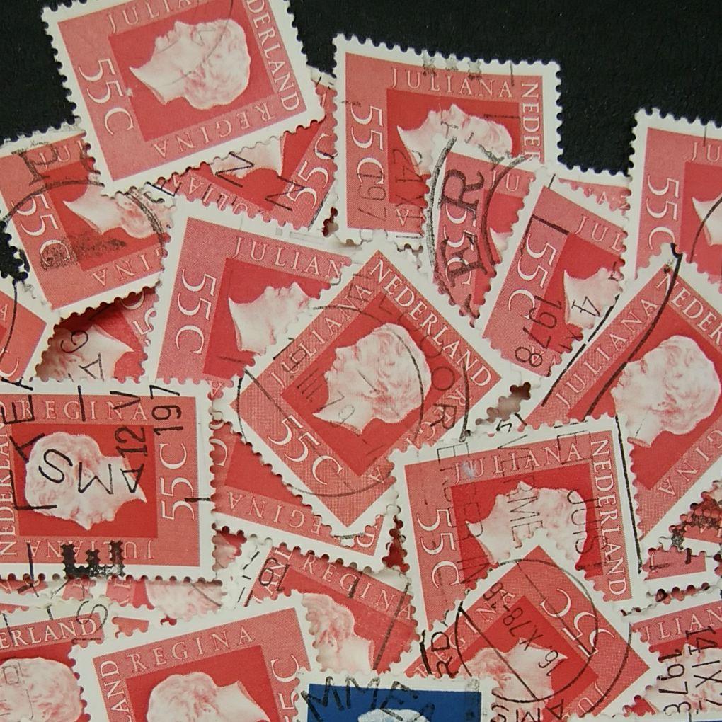 ★外国切手　オランダ　使用済み2種100枚