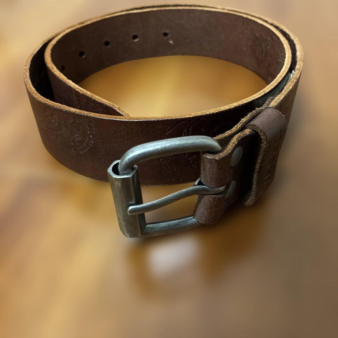 美品】DIESEL ブラウン レザーベルト 約4cm幅 - メルカリ
