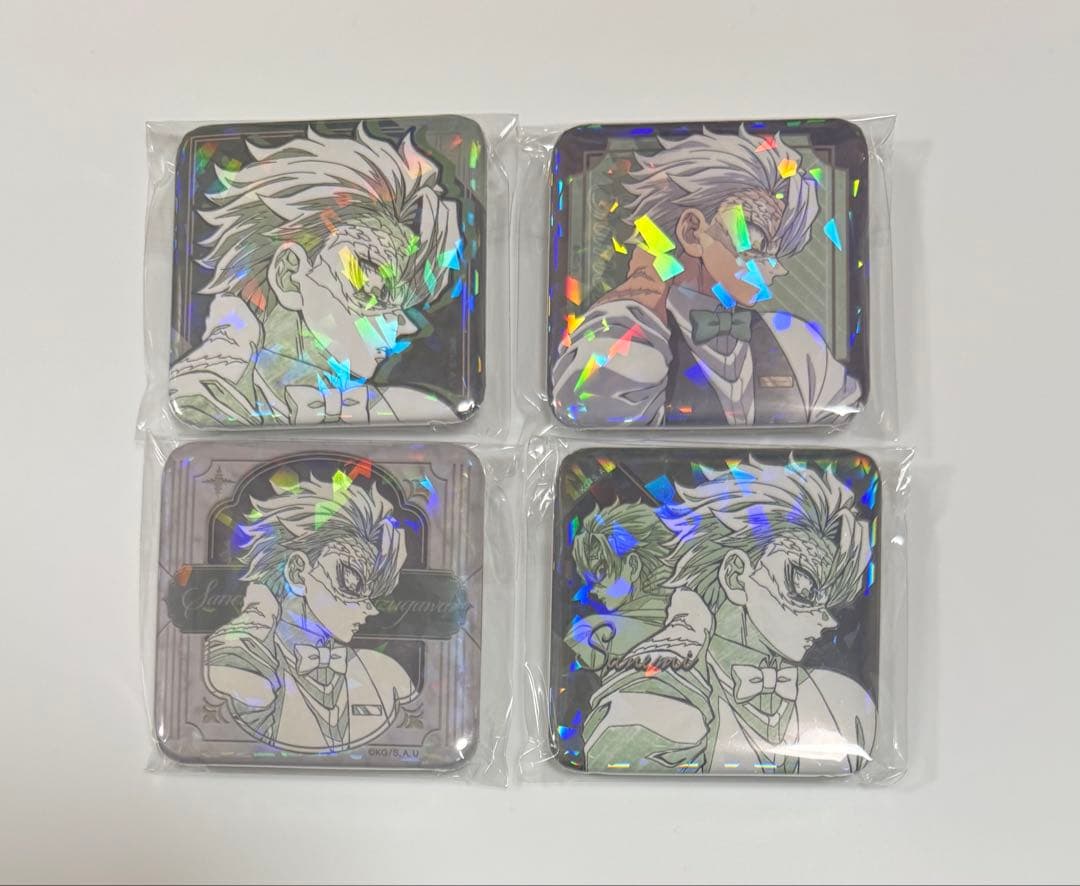 鬼滅の刃　モクテル　2弾　ロトくじ　グリッター缶バッジ　不死川実弥　４種コンプ 鬼滅の刃 グリッター缶バッジB モクテル コレクションロト 不死川実弥