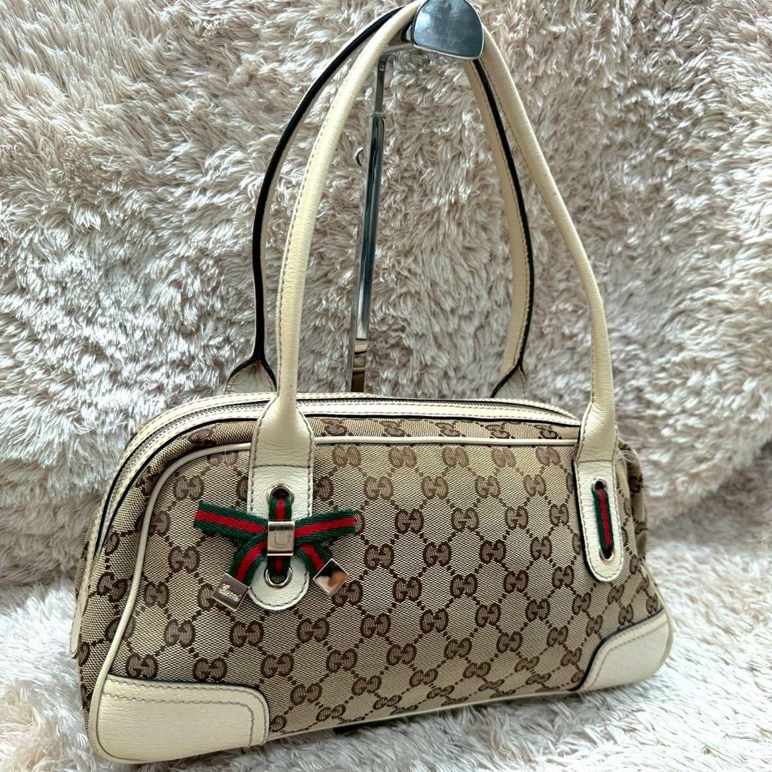 【美品】GUCCI シェリーライン プリンシー ミニボストン ショルダーバッグ