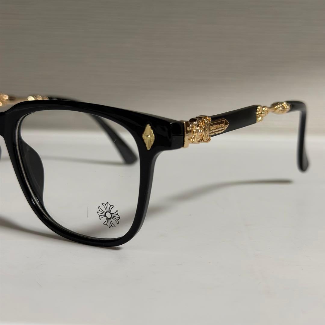 装飾ゴールド伊達メガネ 「クロムハーツ好き必見‼︎」メガネ サングラス