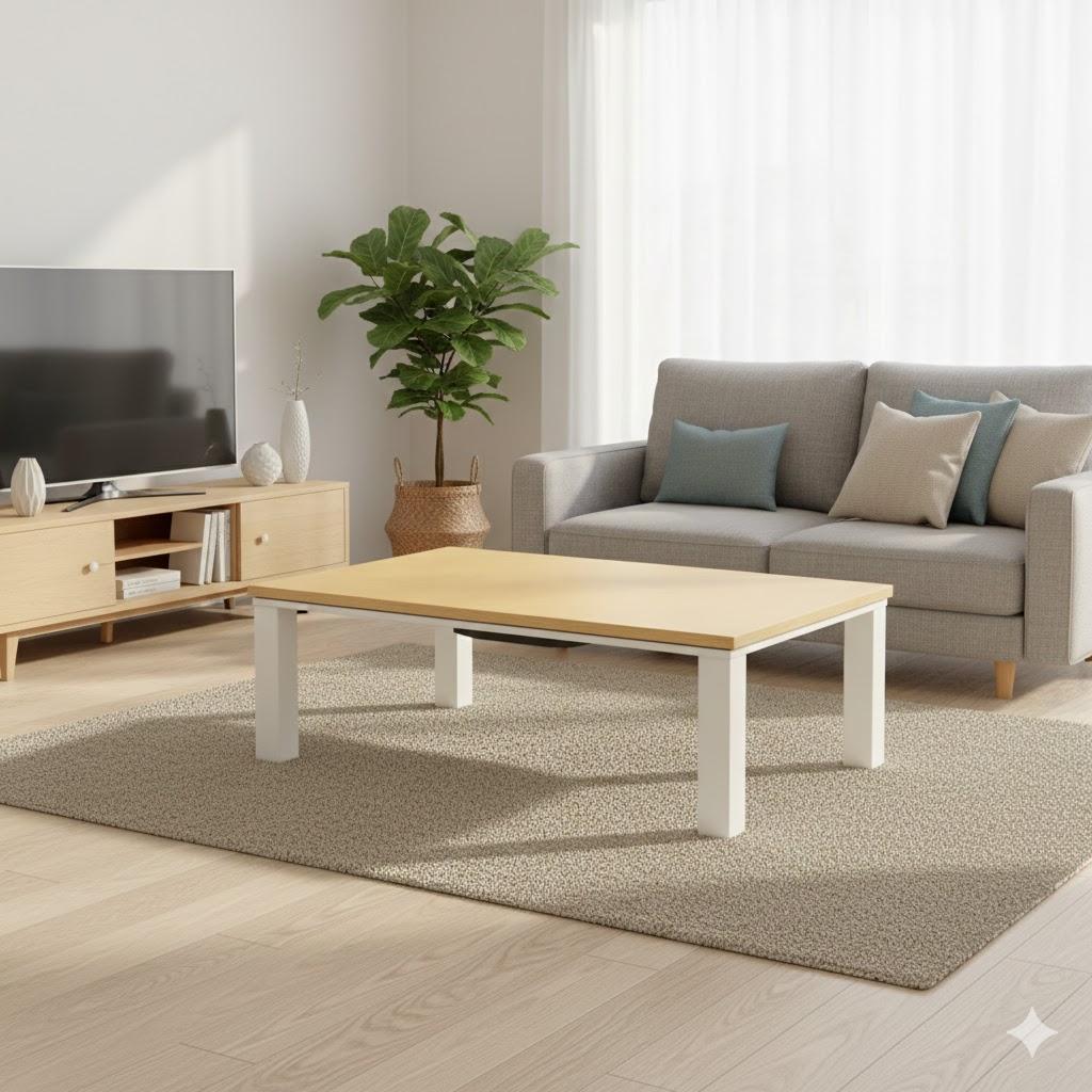 ゆーじー　広々使える105cm幅の家具調カジュアルこたつ