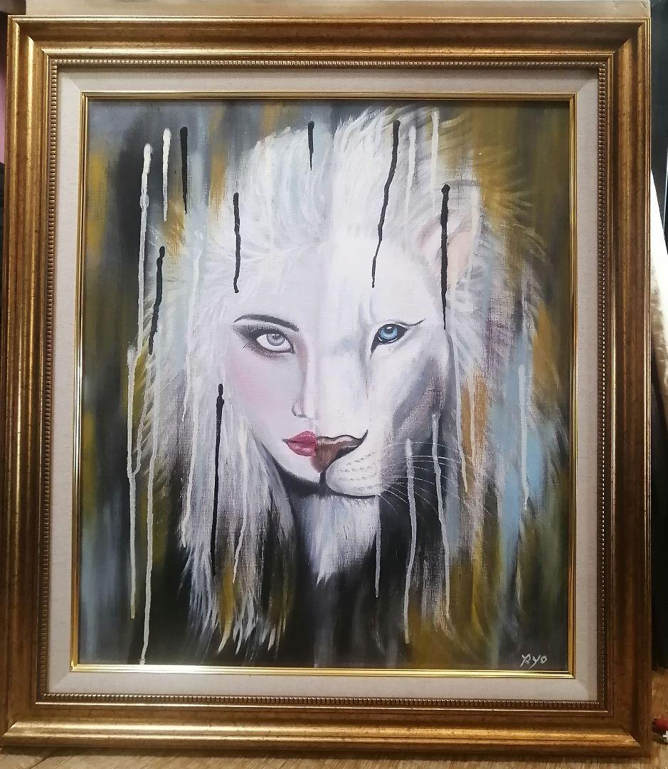 絵画　油彩画　キャンバス　額縁　動物 人物画　原画