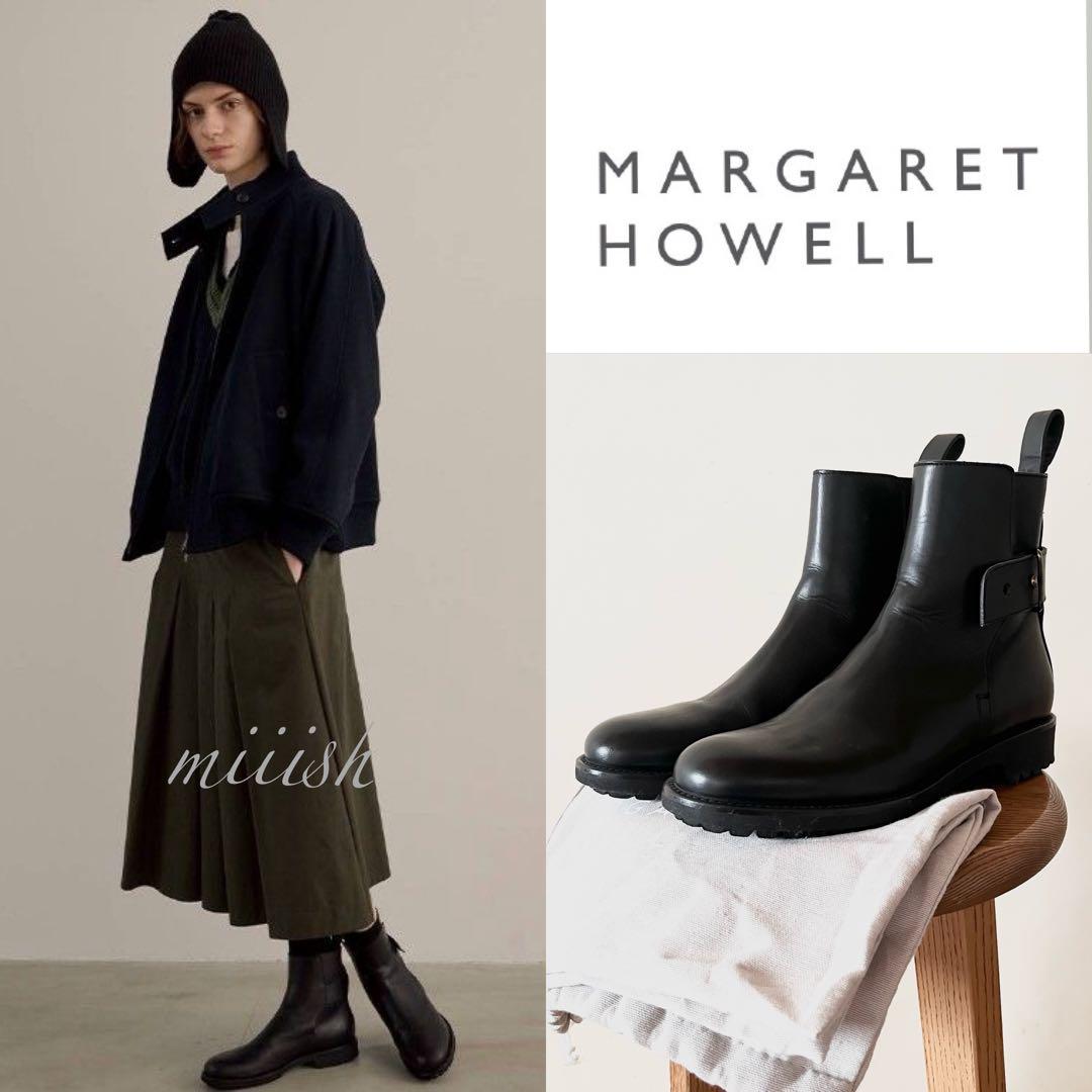 極美品 定価18万 2023新作 マーガレットハウエル レザーストラップブーツ ウィンターセール】美品 人気アイテム MHL エムエイチエル