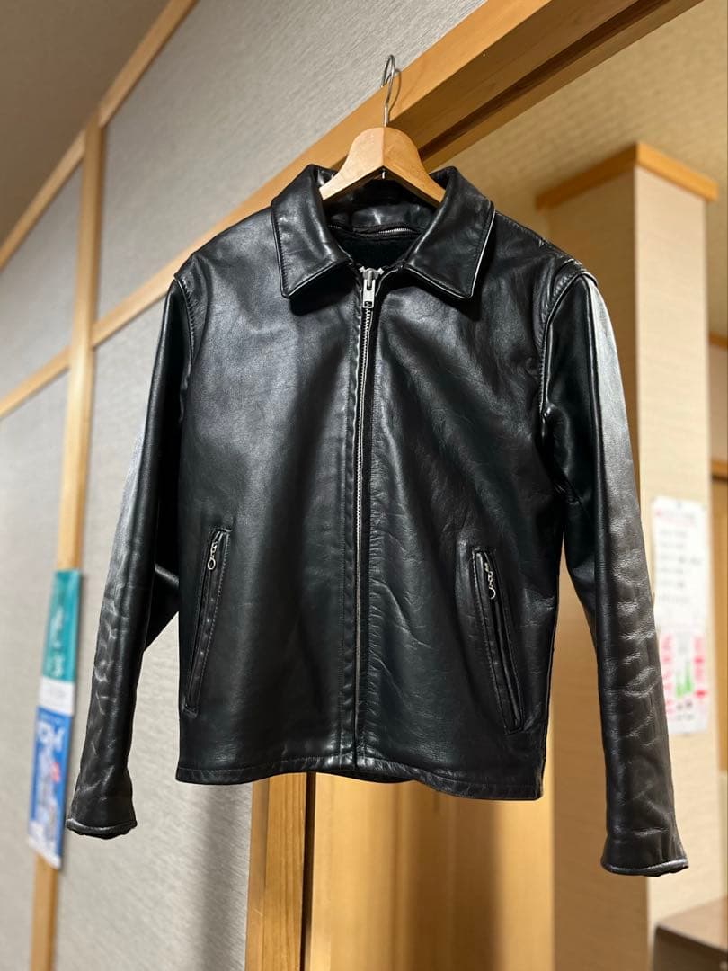 バ*サ様 ショット　ボア　ライナー付き　652 襟付　シングル　ライダース　アメ