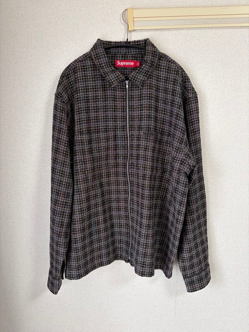 トップス llic Plaid Zip Up Shirt