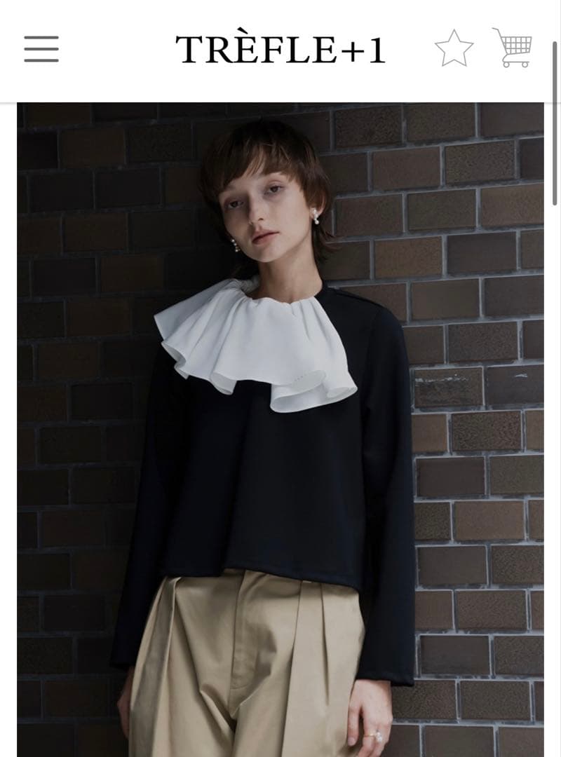 完売！　2wayフリルトップス　TREFLE＋1 トレブルプラスワン　ドゥロワー