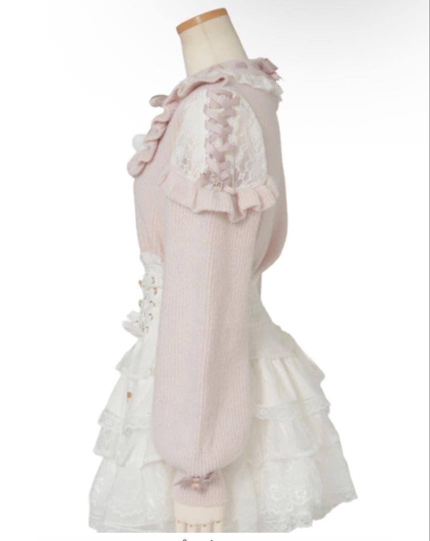 LIZLISA リズリサ スピンドルポンポンニットトップス ピンク - メルカリ