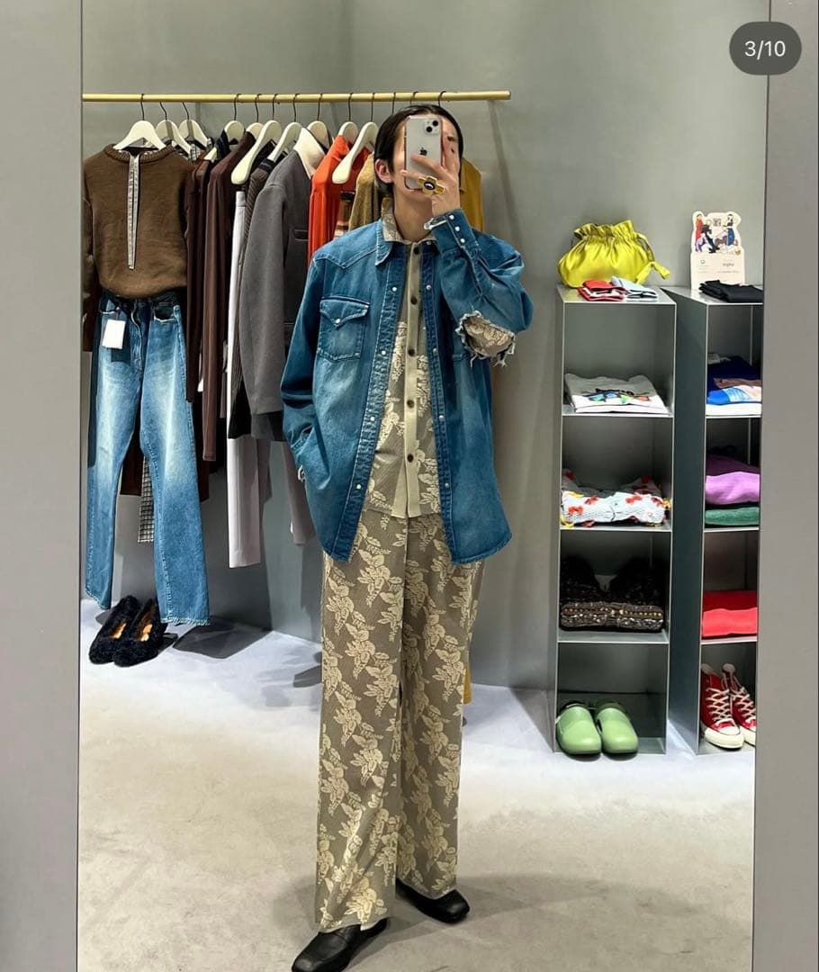 6(ROKU)ジャカード ニット シャツ 6（ロク）の「＜6(ROKU)＞ジャカード ニット シャツ（シャツ/ブラウス