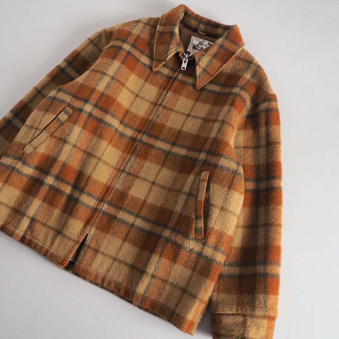 ウールジャケット　USA製　ウールジャケット　チェック柄　裏地ボア　美品