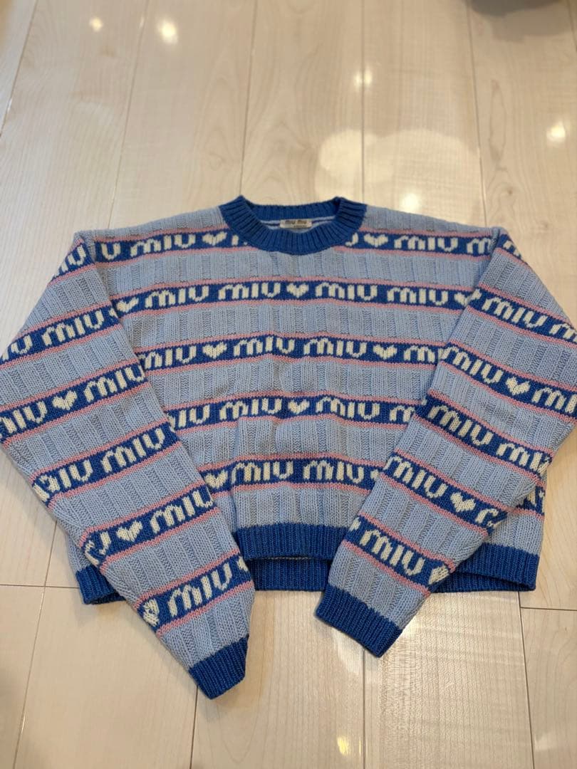 ★*★様 ミュウミュウ　ロゴジャガードニットセーター　MML427 1RR1 3