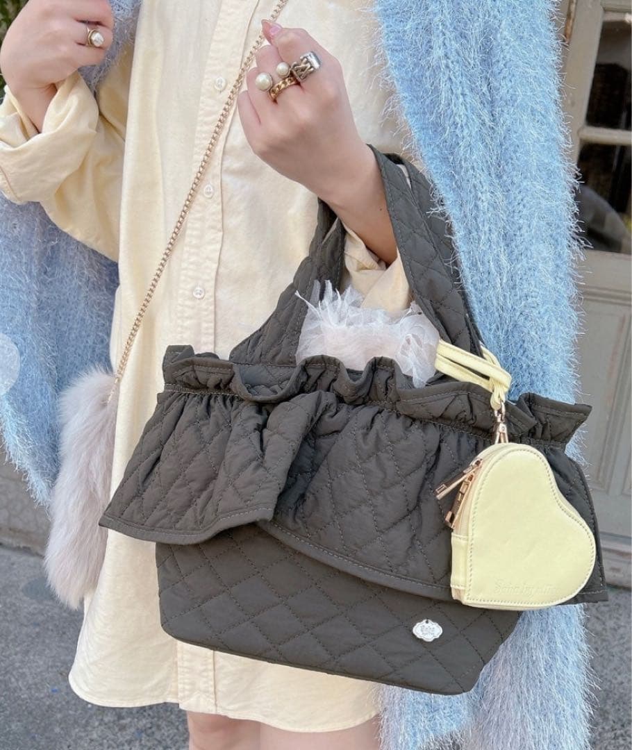 【ma】サハバイエリー フリルバッグ カーキ