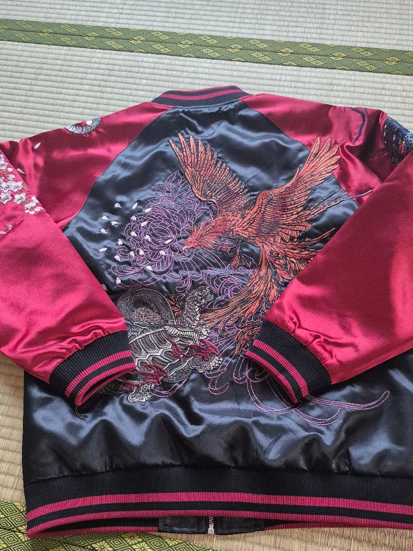 新品】鬼デニム ONI DENIM スカジャン XL 黒 龍レッド値下げ - メルカリ