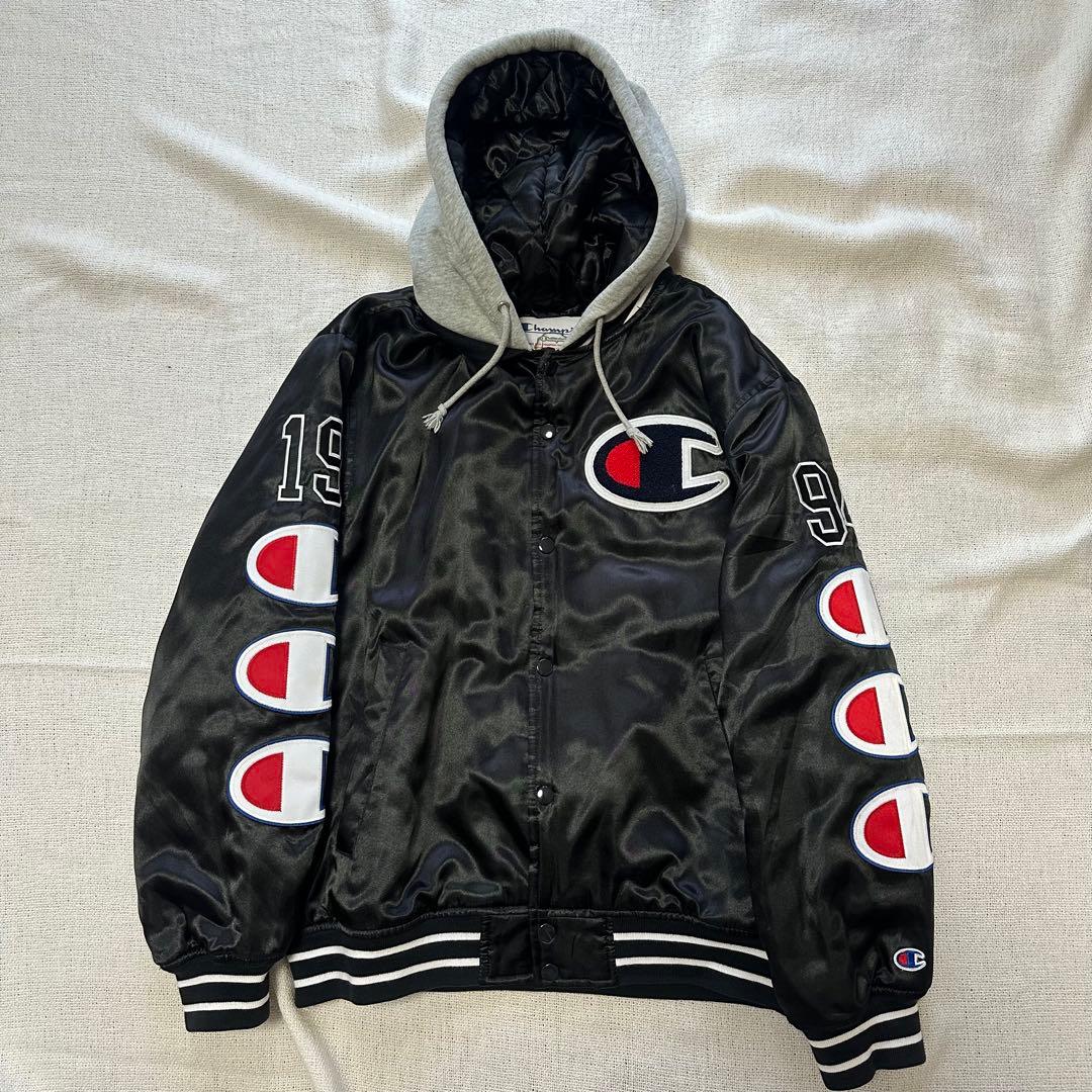 ジャケット・アウター supreme Champion Hooded Satin Varsity