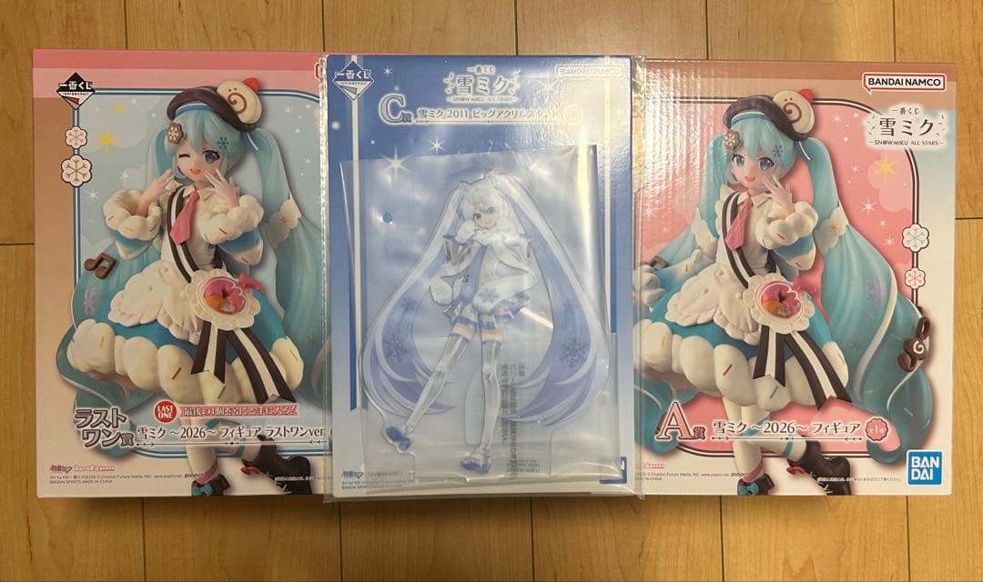 雪ミク　一番くじ　A賞、ラストワン賞フィギュア、アクスタC賞　計3点セット