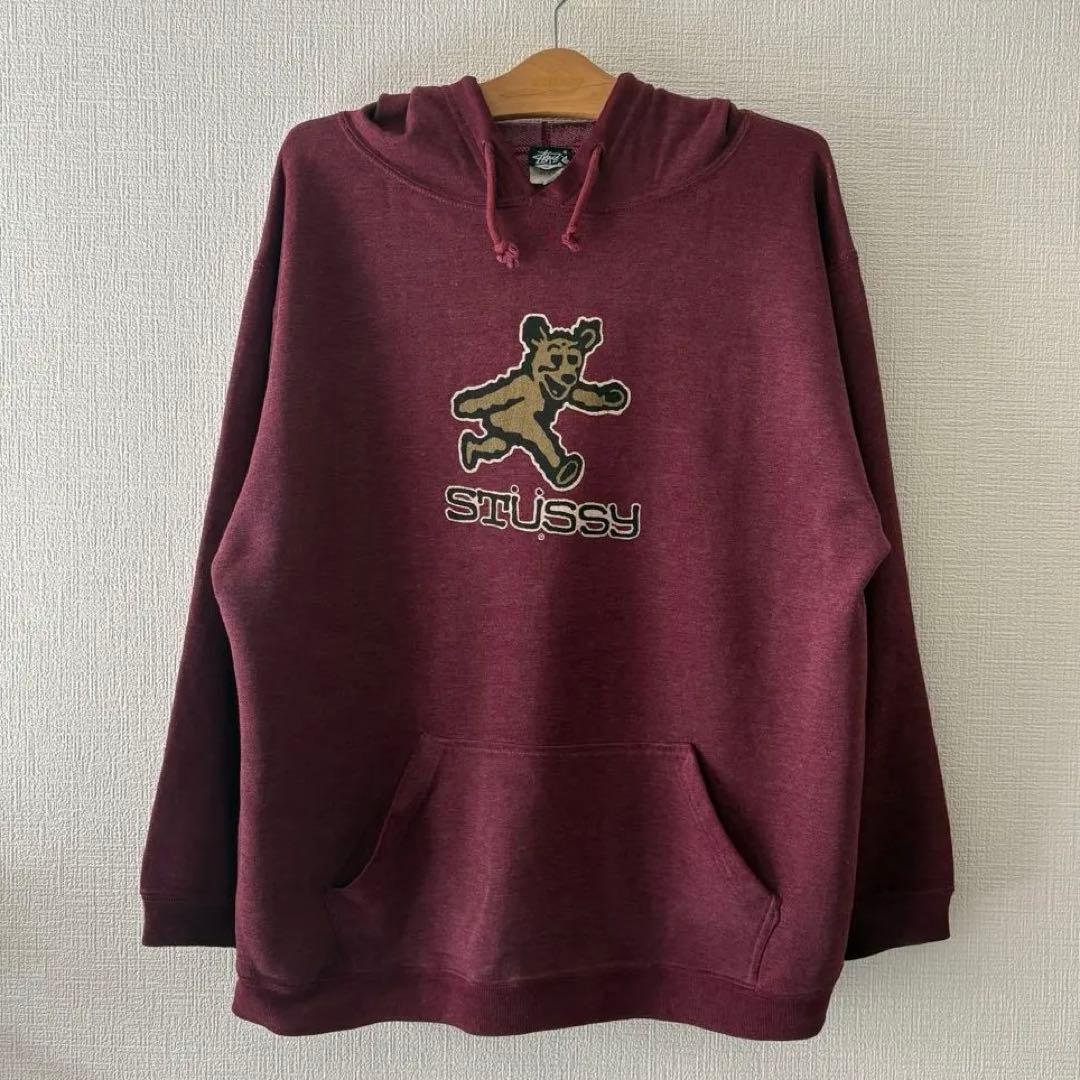 80s oldstussy 黒タグ 2枚タグ フーディー