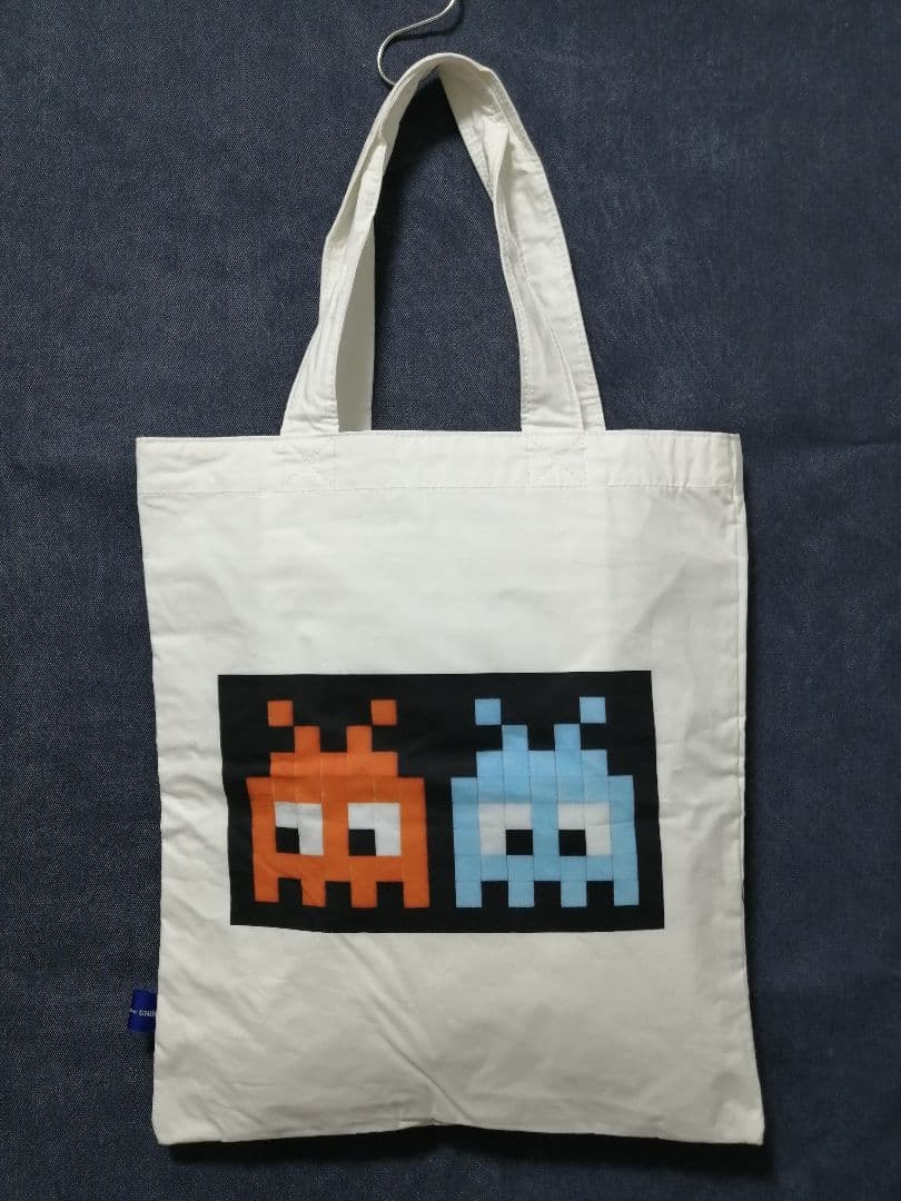 ♂♀新品・コラボ・トートバッグ【ギャルソンシャツ×Invader】プリント