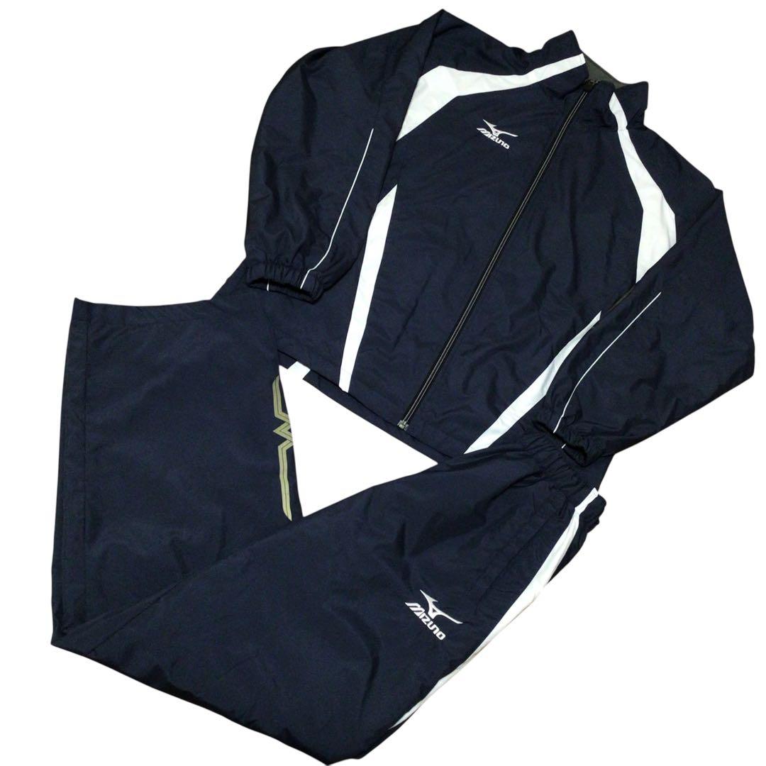 ミズノ ブレスサーモ ウインドブレーカー 上下セット 紺白 S 楽天市場】ミズノ ブレスサーモ ウインドブレーカー上下（スポーツ