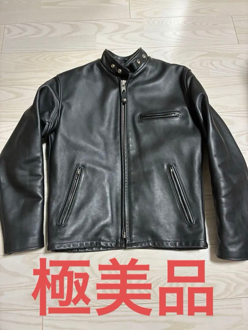 極美品　Schott 641 ブラック シングルライダースジャケット 38