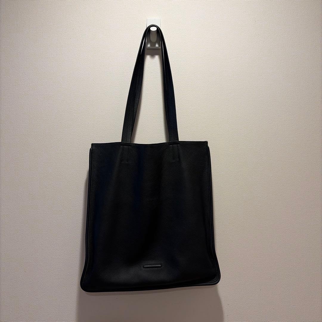 objcts.io ウォッシャブルレザートートバッグ 黒