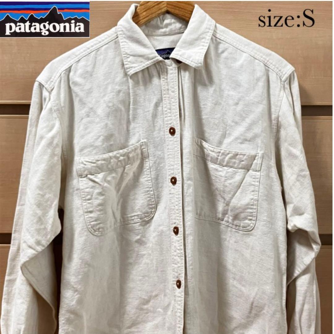 【複数割】パタゴニアPatagonia 長袖ワークシャツ　リネン　アイボリー　S