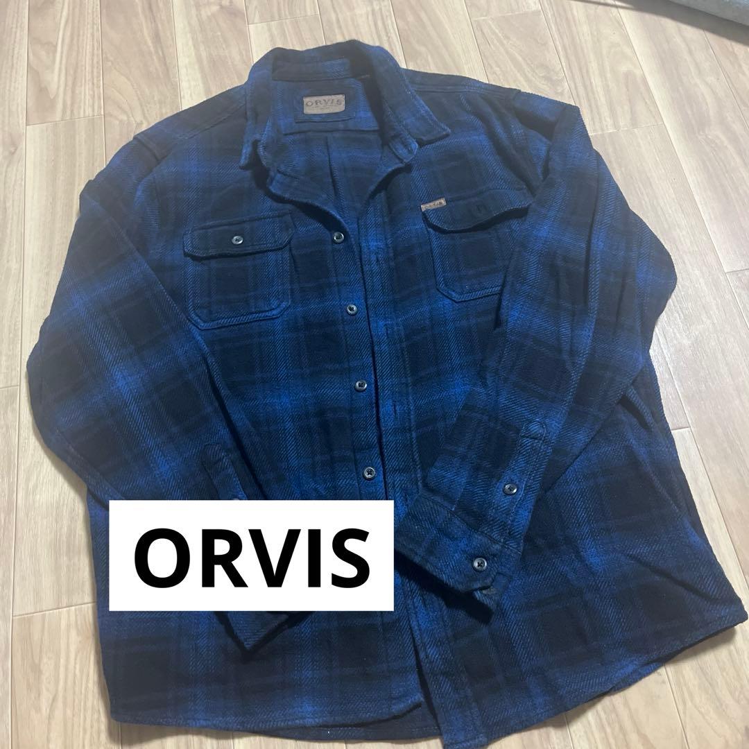 ORVIS ネルシャツ XL オンブレ シャドーチェック ブルー × ブラック