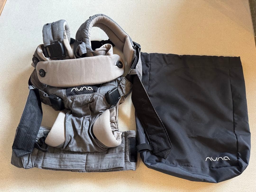 NUNA 抱っこ紐 グレー 涎パッドおまけ付き
