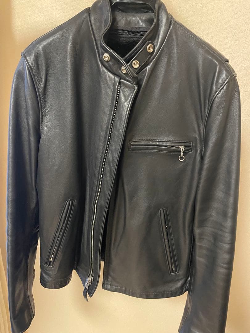 Schott ブラック レザージャケット 38