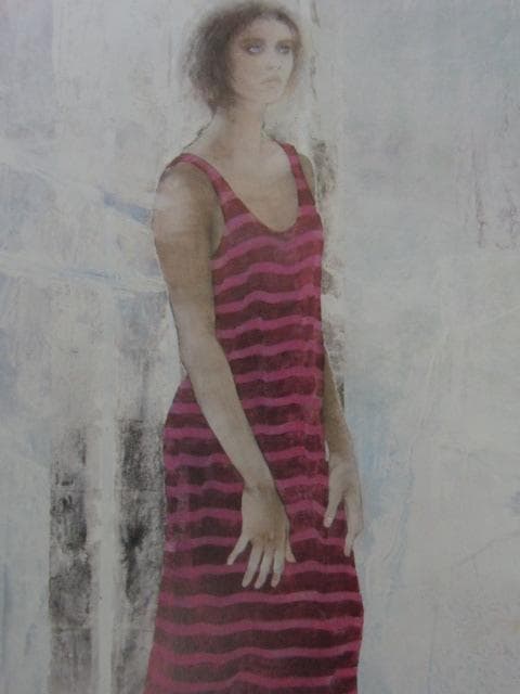 来野あぢさ、【Stop　Street】、希少な大判額装用画集より、美品